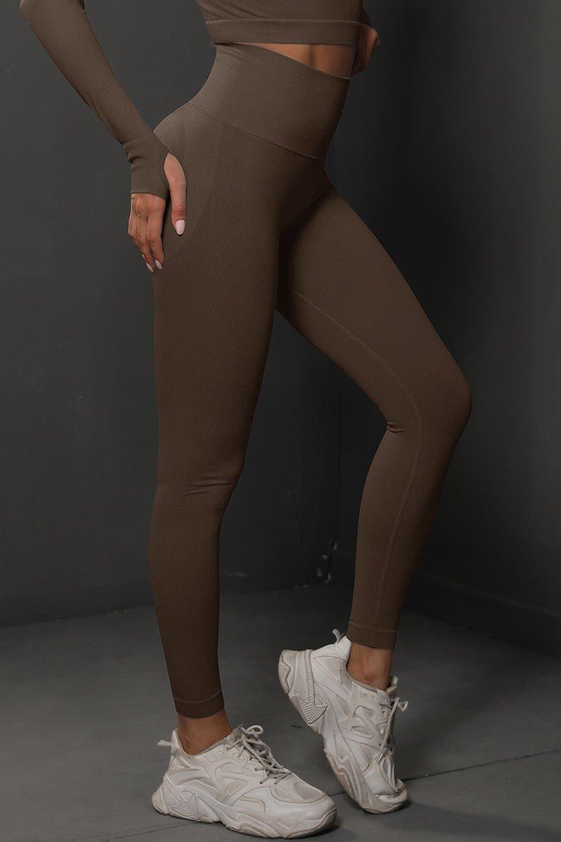 Bodycurve Scrunch Leggings i Brun - Træningskomfort