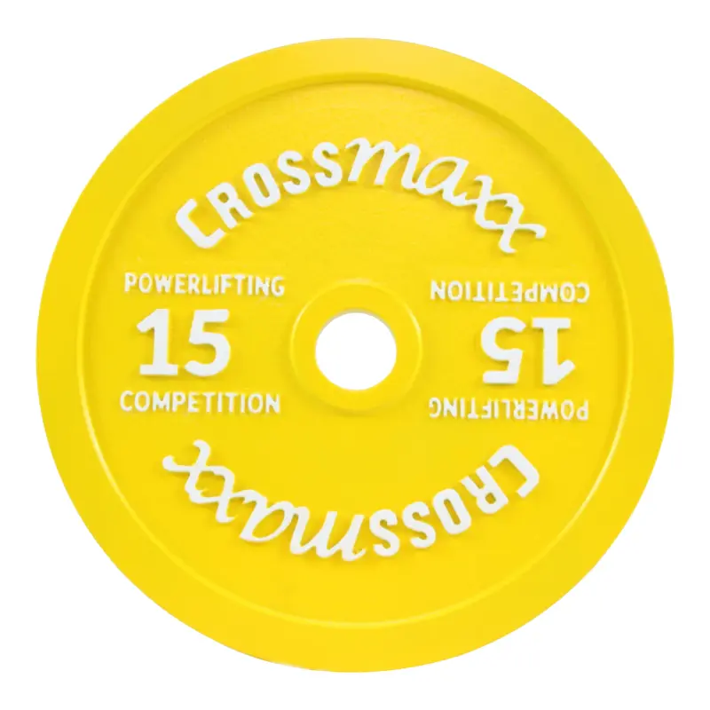 Crossmaxx 15 Kg Kalibreret Vægtskive i Støbejern - Gul