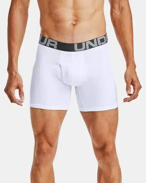 Mænds Under Armour Charged Cotton Boxer 3 Pak - Hvid