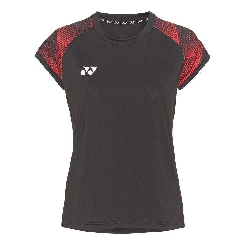 Yonex Junior T-shirt 222302 i Sort med Røde Detaljer