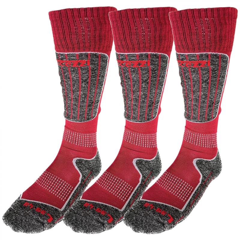 Accezzi Merino 20 Skistrømper - 3 Par i Rød