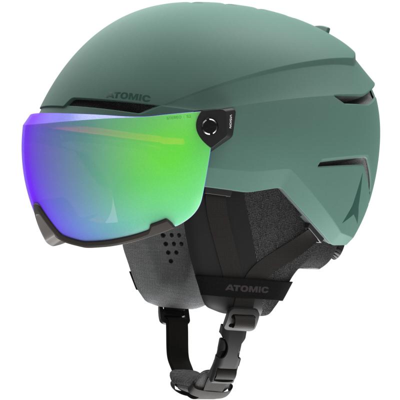 Atomic Savor Visor Stereo Skihjelm med Visir - Grøn