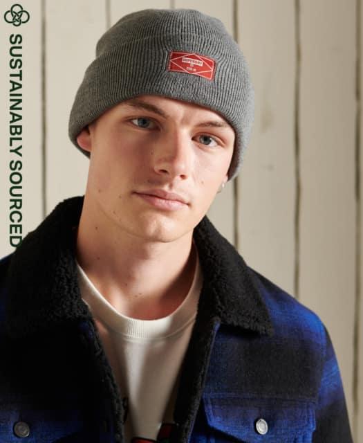 Superdry Sport Unisex Worker Beanie - Mid Grey Marl