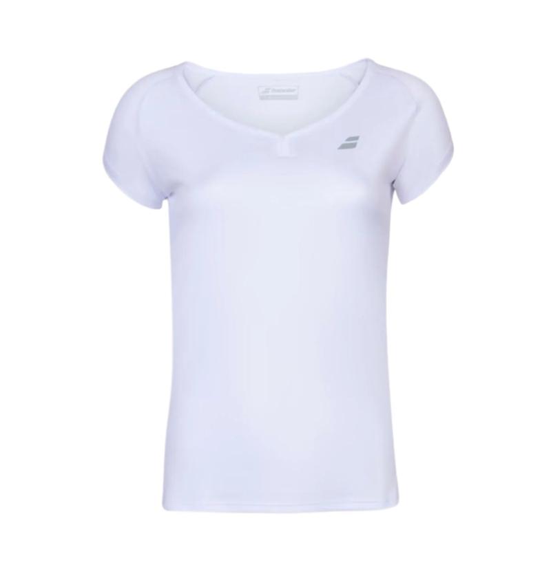 Babolat Play Cap Sleeve Dame T-shirt i Hvid - Tilbud!