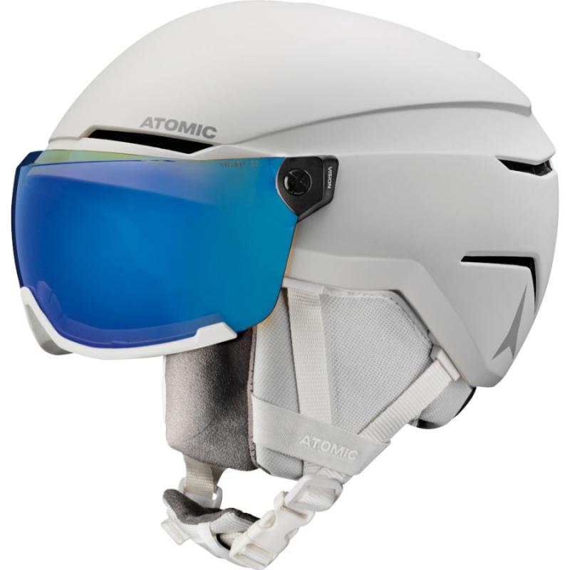 Atomic Savor Visor Stereo Skihjelm - Hvid Med Visir