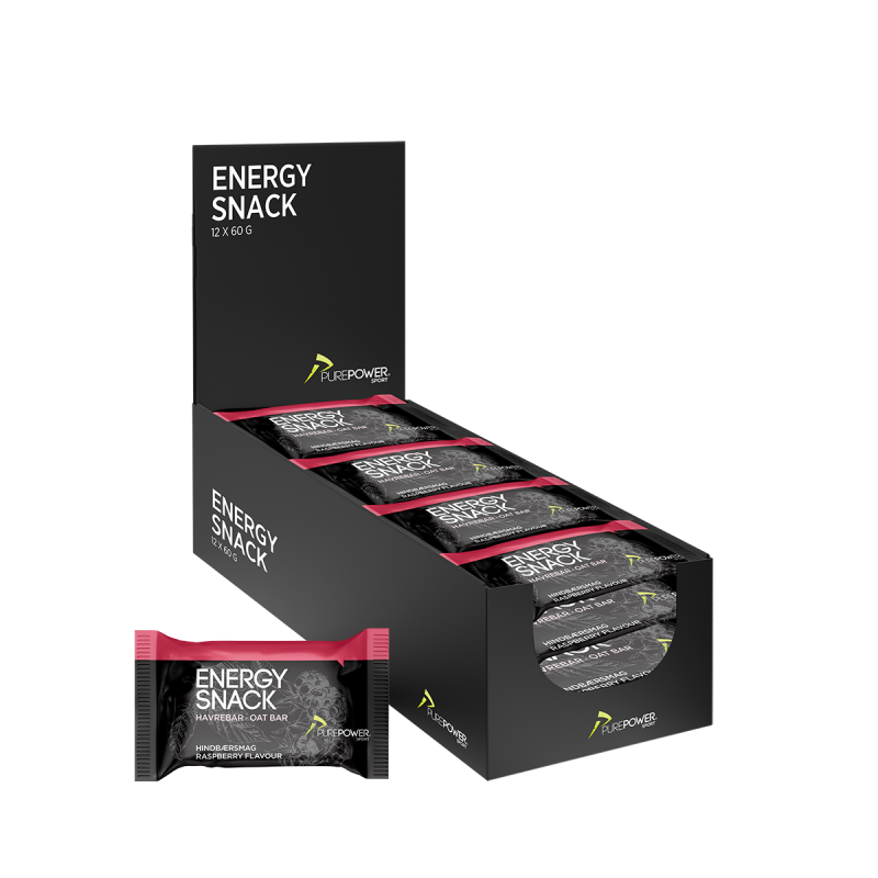 Energibar med Hindbær og Vaniljetopping - 12 stk.