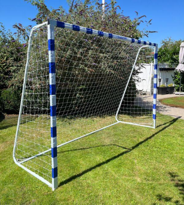 Fodboldmål i Stål - Hvid Blå - Hurtig Levering 300x200 cm