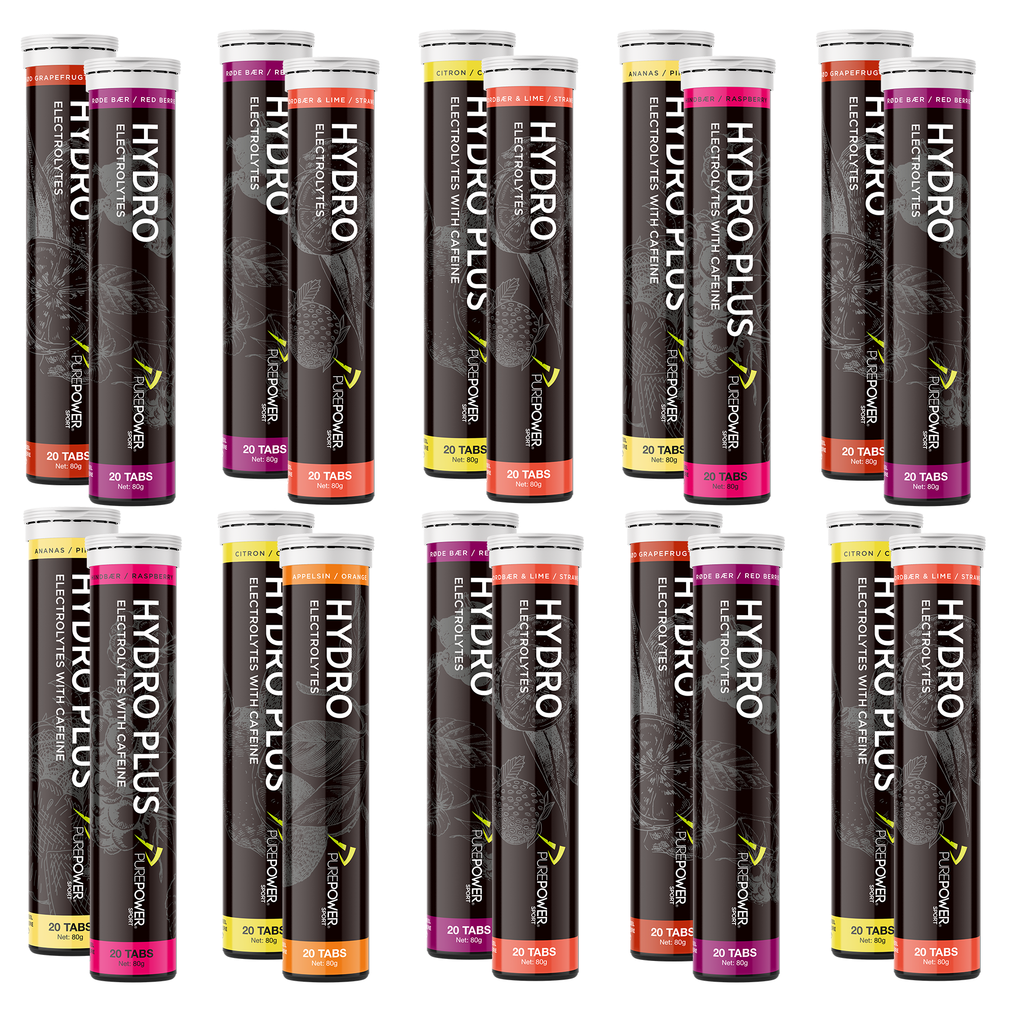 Hydro Tab Elektrolytter - Mix 20 Smagsvarianter