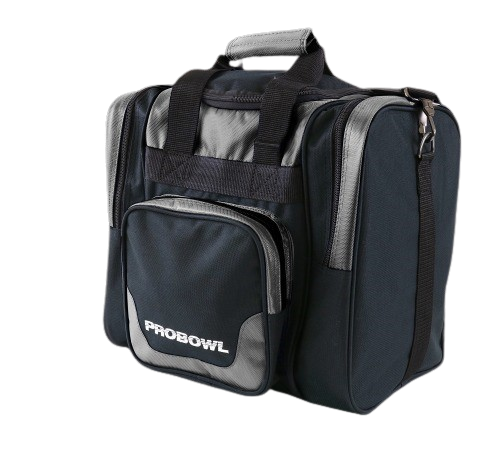 Probowl Deluxe Bowlingtaske i Sort/Sølv - Til 1 Kugle og Sko