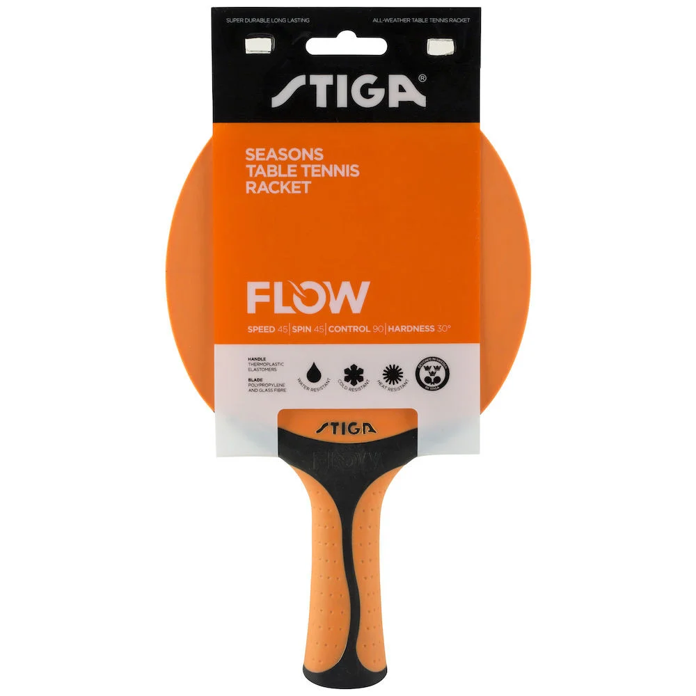 4 Stk  Stiga Flow Orange Sort Udendørs Bordtennisbat   Velegnet Til Institutioner