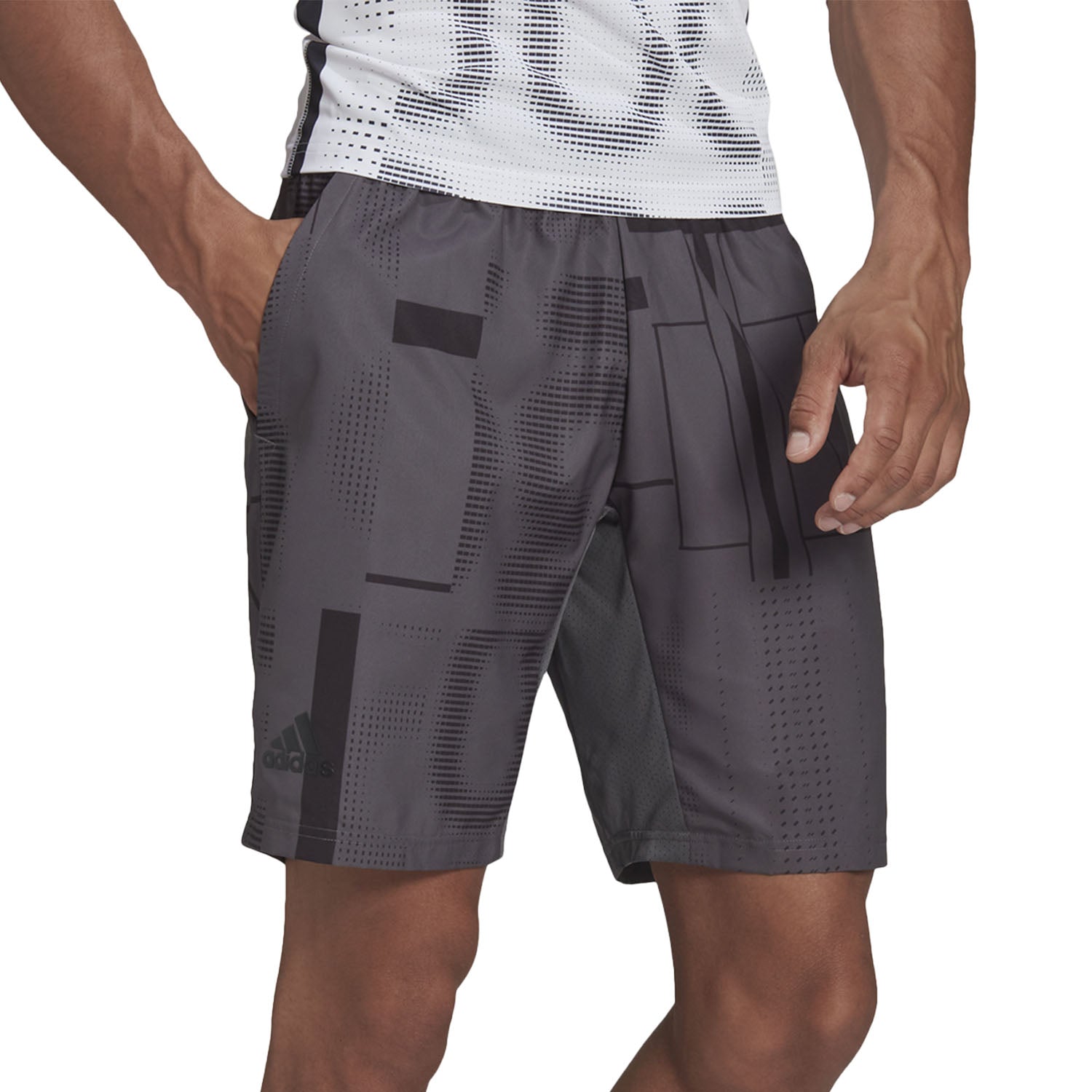 Adidas Club 3 Stripe Shorts  Mørkegrå    S