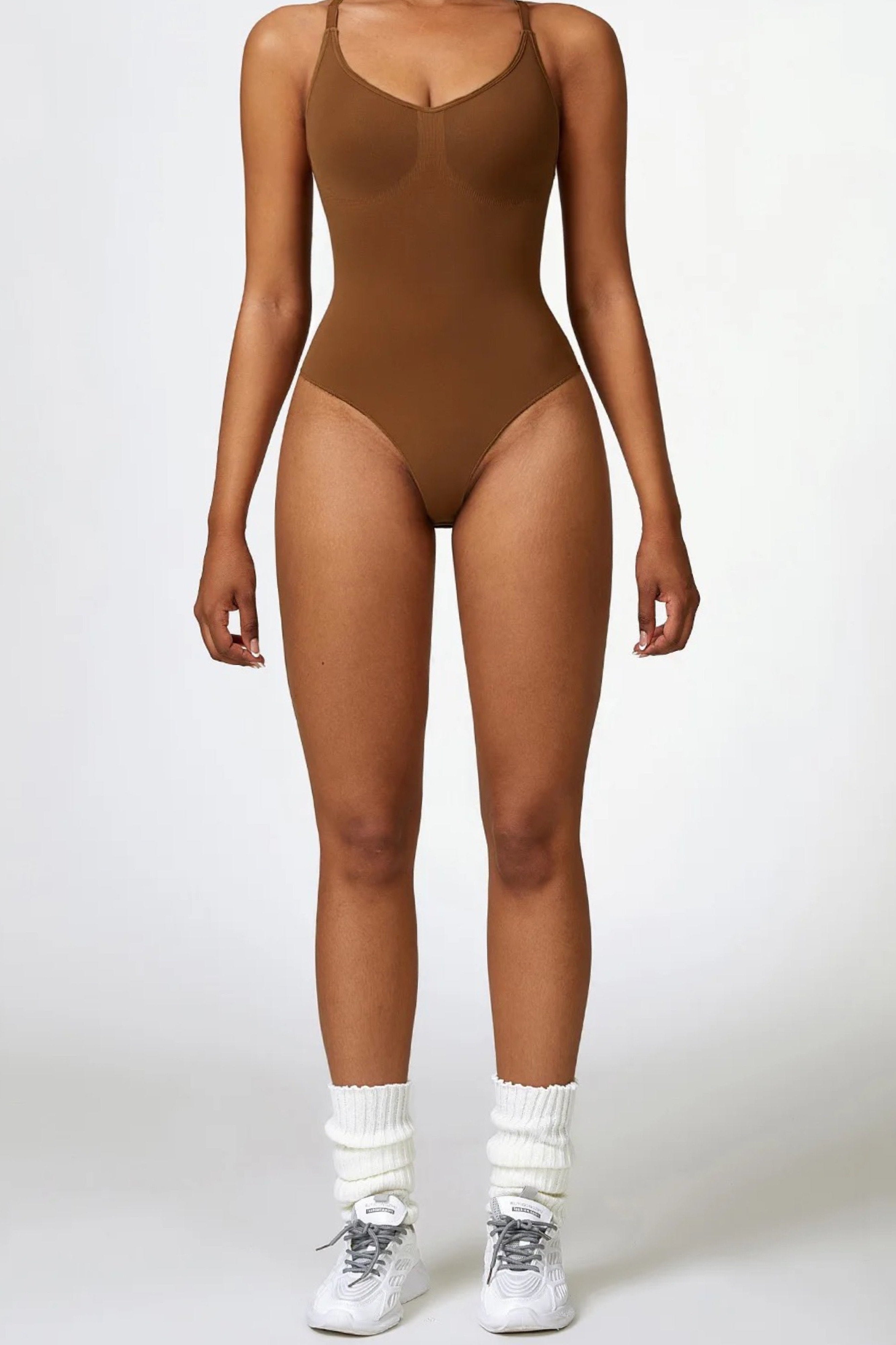 Bodysuit One Piece Med Stropper Chocolate   Small   Chocolate