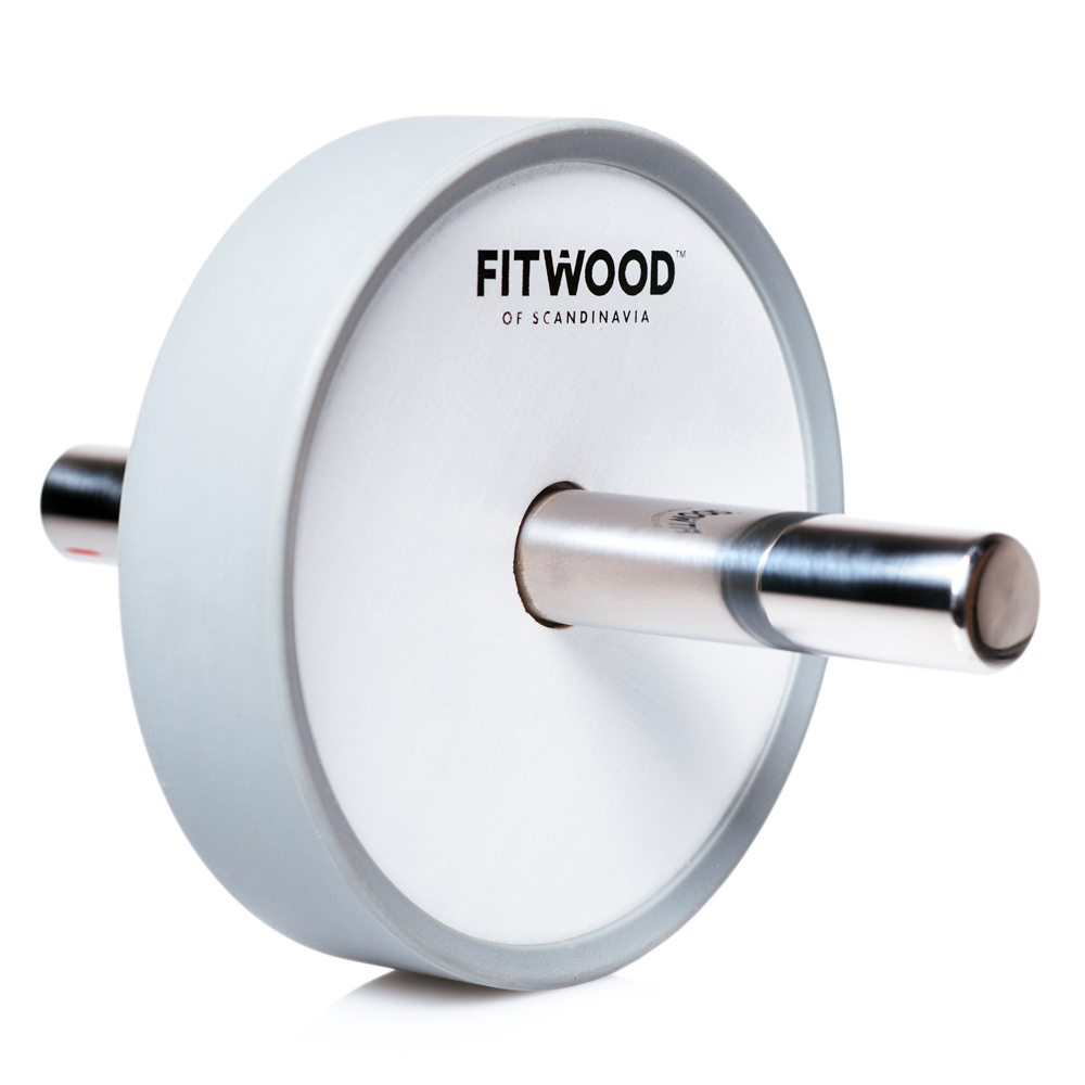 Fitwood Kivi Ab Wheel   Hvid Træ   Rustfri Stål Håndtag   Grå Ring