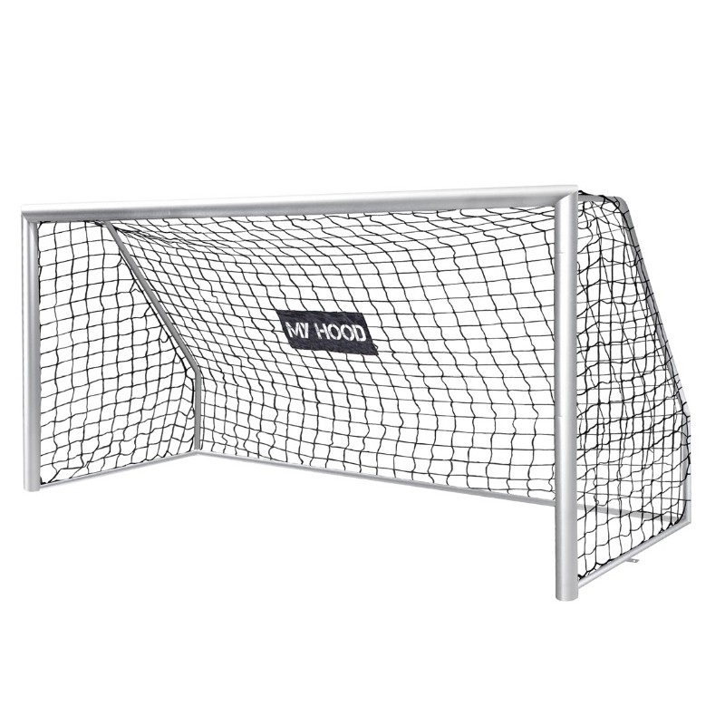Fodboldmål I Galvaniseret Stål Og Grå Pulverlakering   Fri Fragt   550 X 213 Cm   Hurtig Levering