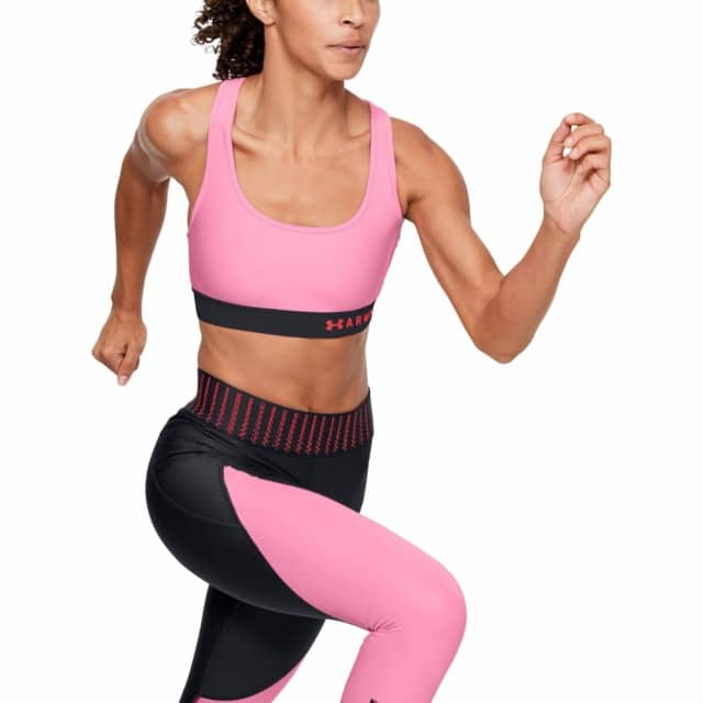 Kvinders Under Armour Sports Bh Mid Impact Crossback   Lipstick Pink Xl