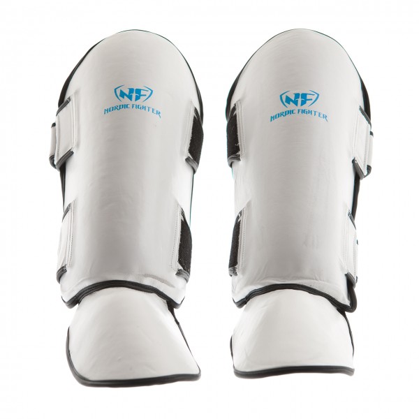 Nordic Fighter Shin Guards Instep Type 2 Benskinne Læder Hvid X Large