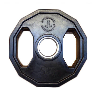 Vægtskive 5 Kg   50 Mm  12 Kantet Sort