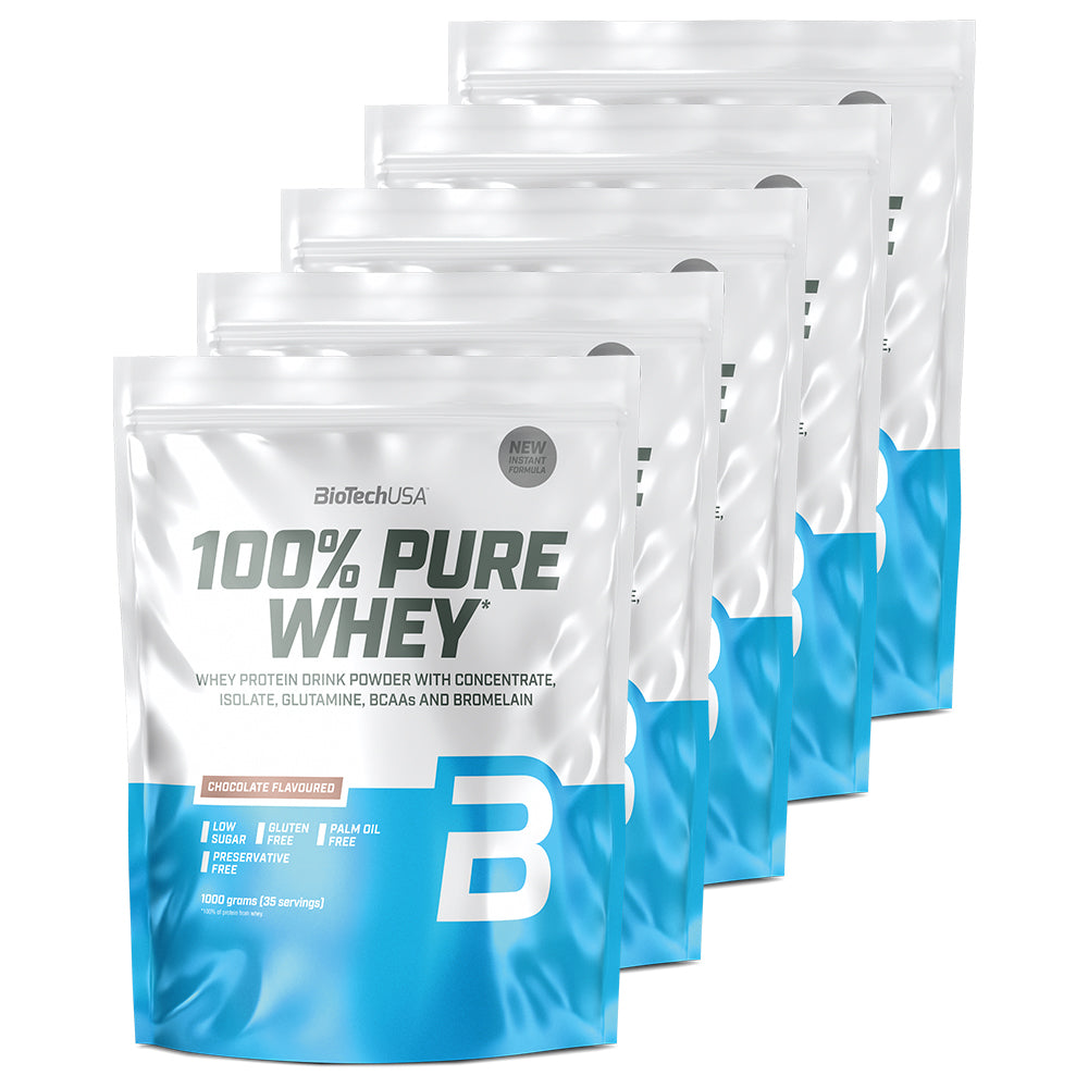 BiotechUSA 100% Pure Whey - Proteinpulver 6x1 Kg tilbud