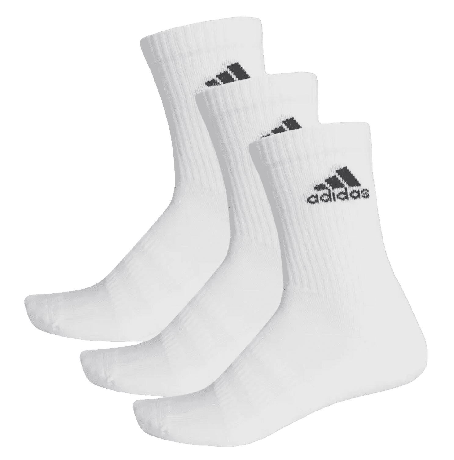Adidas Cushioned Crew Strømper  3 Pak  Hvid    40 42